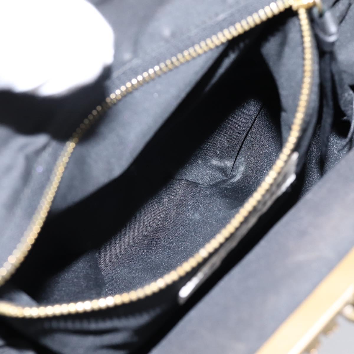 Miu Miu Shoulder Bag Leather Black Gold Auth 199415V