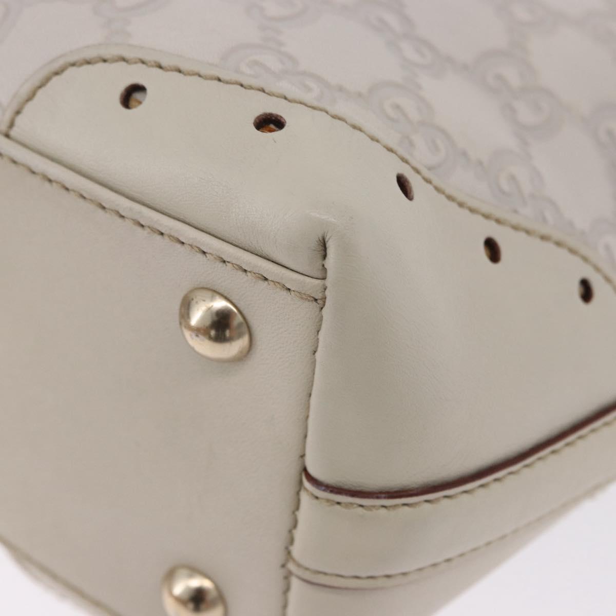 GUCCI GG Canvas Guccissima Tote Bag Leather White Gold 145994 Auth 199421V