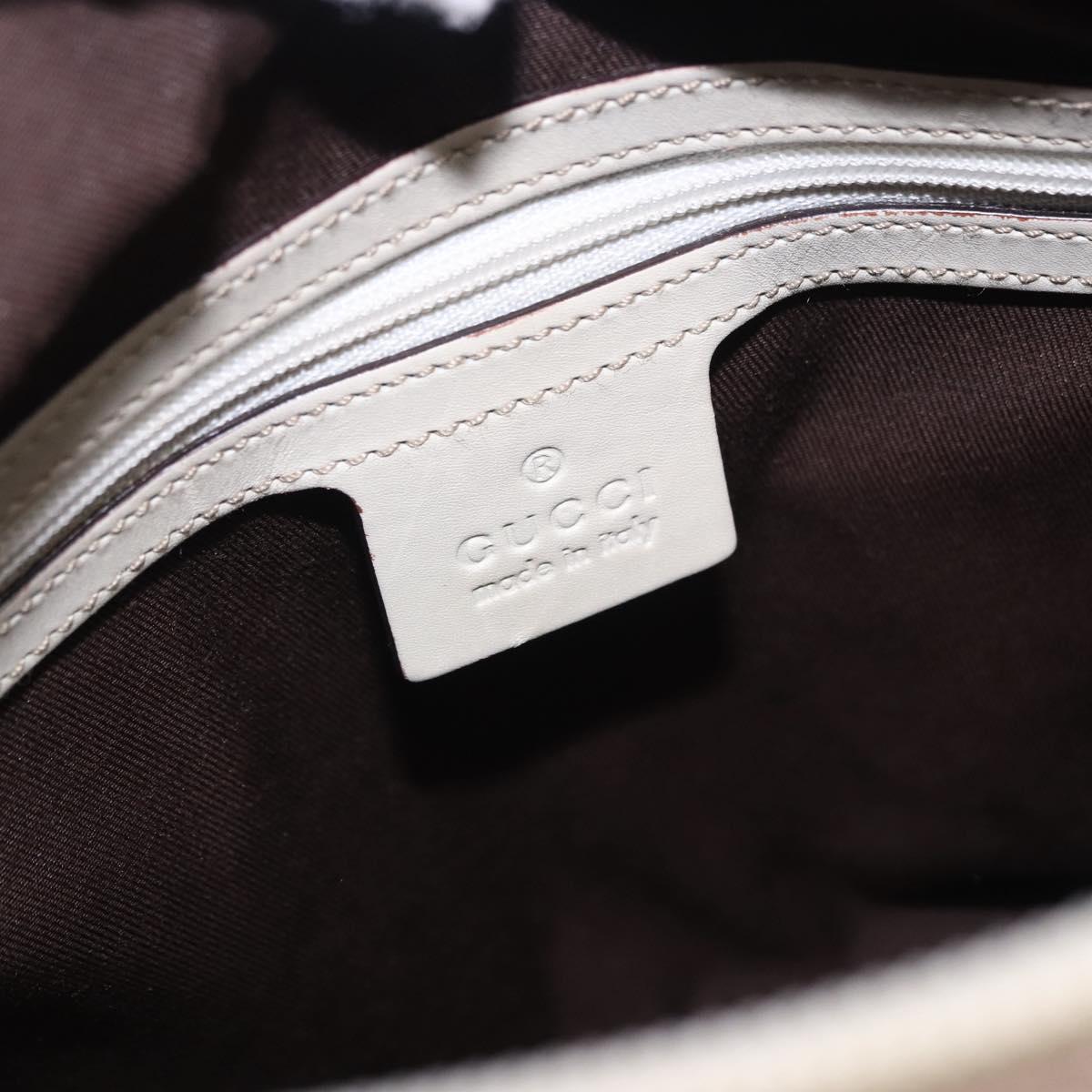 GUCCI GG Canvas Guccissima Tote Bag Leather White Gold 145994 Auth 199421V
