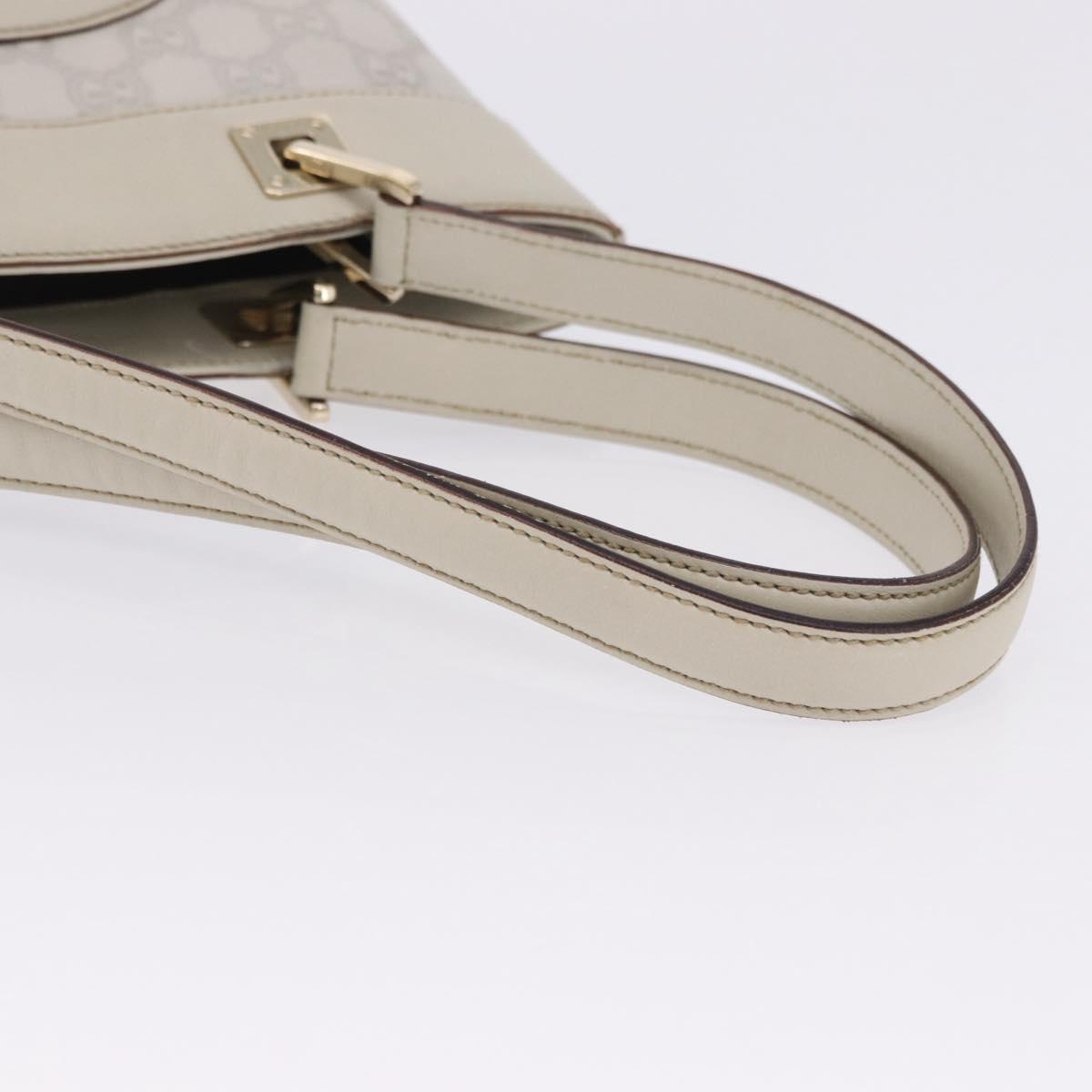 GUCCI GG Canvas Guccissima Tote Bag Leather White Gold 145994 Auth 199421V