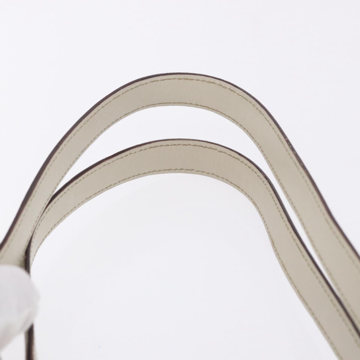 GUCCI GG Canvas Guccissima Tote Bag Leather White Gold 145994 Auth 199421V