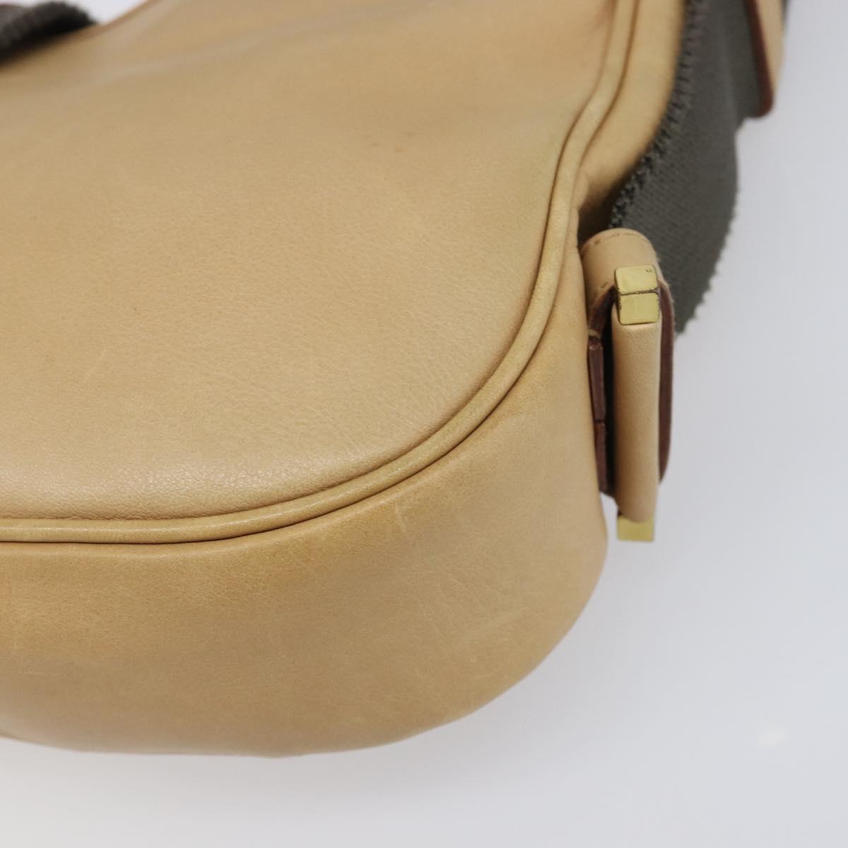 GUCCI Shoulder Bag Leather Beige Gold 92736 Auth 199423
