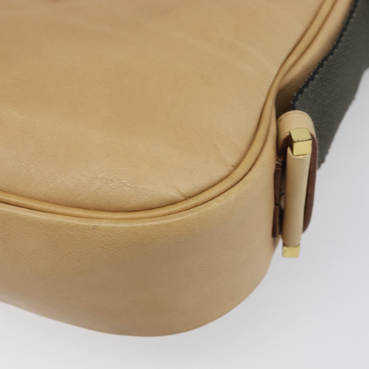 GUCCI Shoulder Bag Leather Beige Gold 92736 Auth 199423