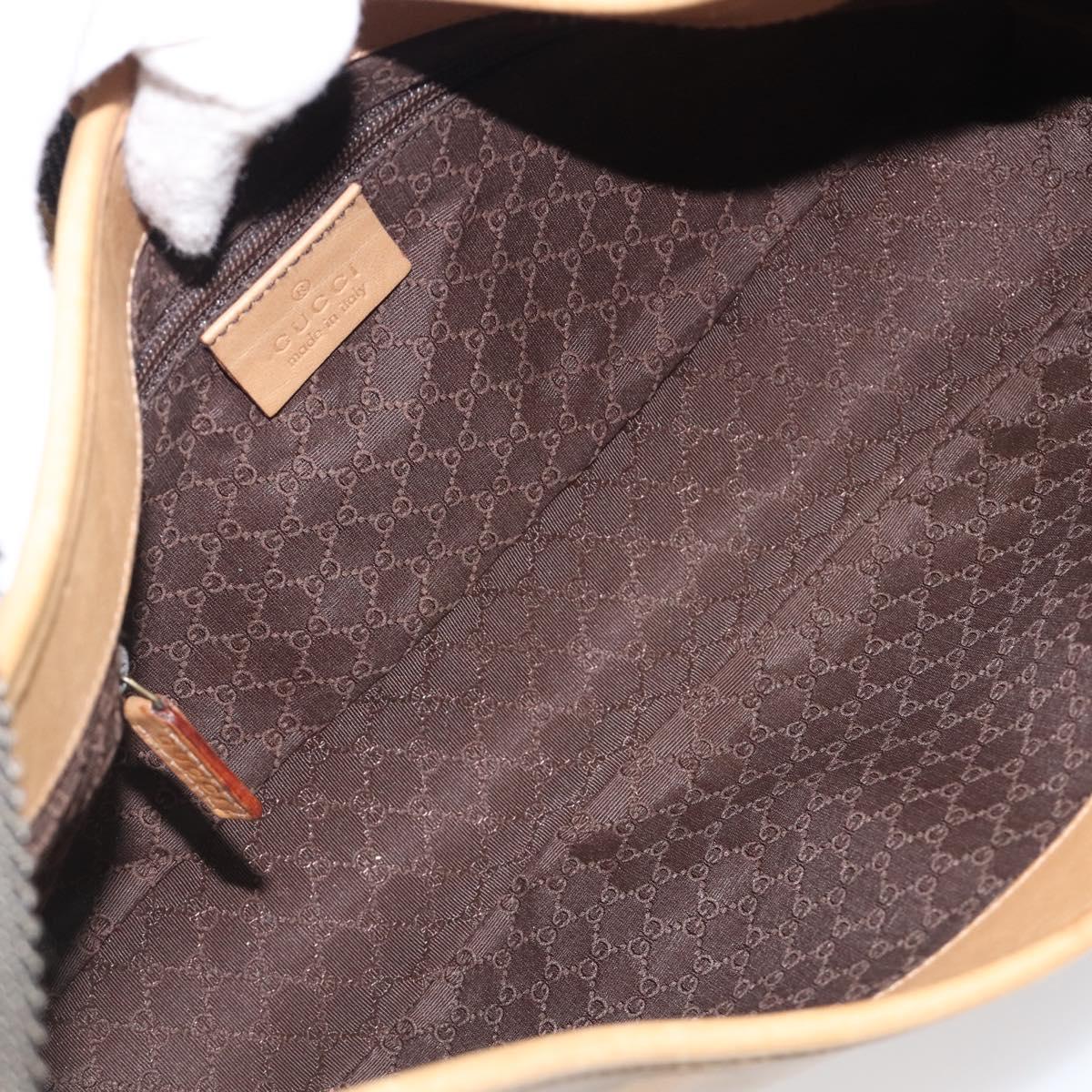 GUCCI Shoulder Bag Leather Beige Gold 92736 Auth 199423
