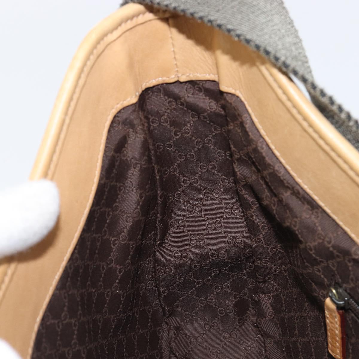 GUCCI Shoulder Bag Leather Beige Gold 92736 Auth 199423