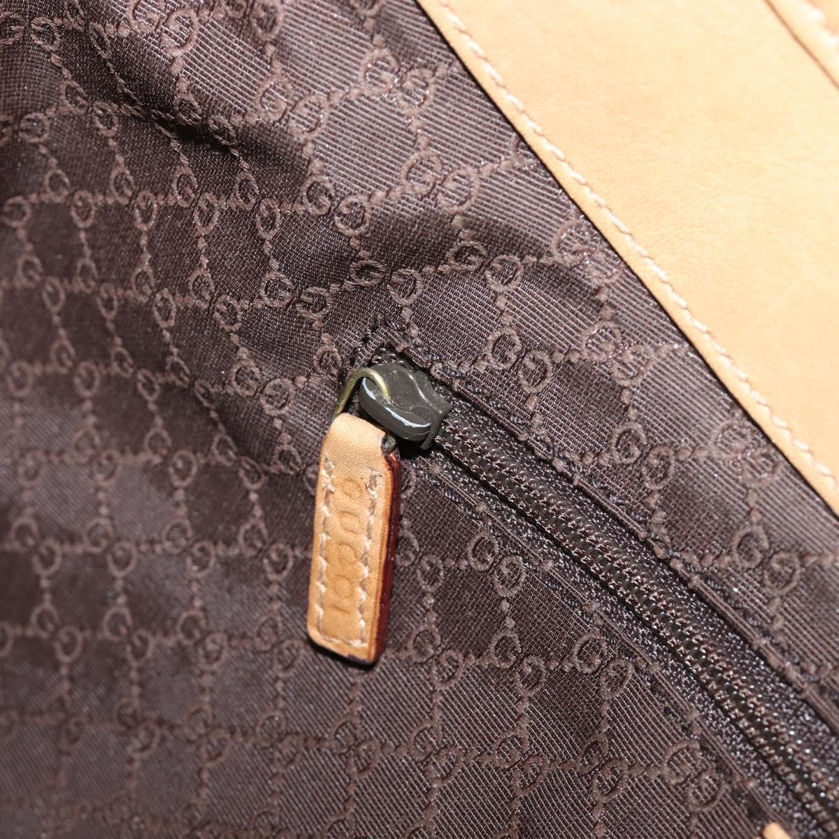 GUCCI Shoulder Bag Leather Beige Gold 92736 Auth 199423