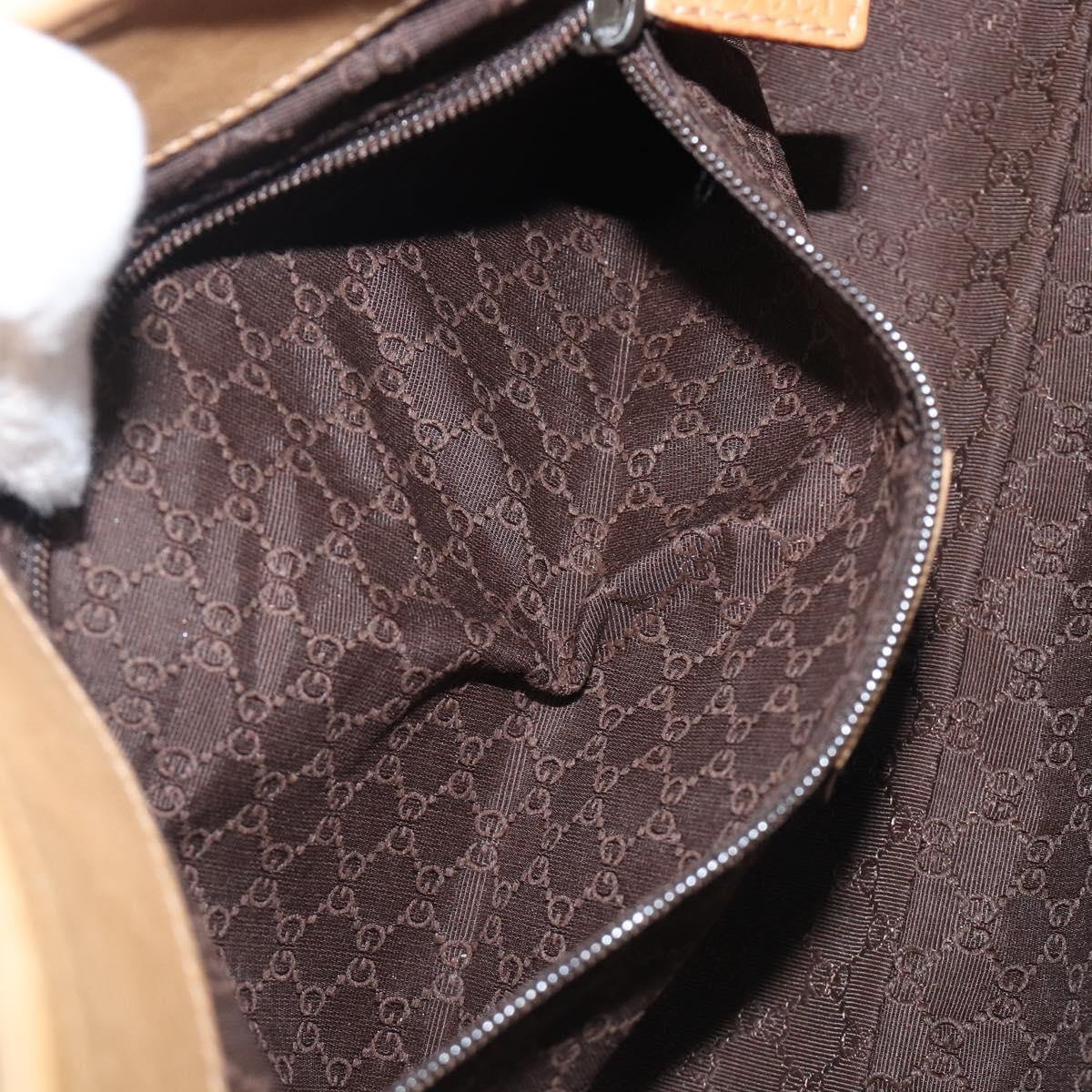 GUCCI Shoulder Bag Leather Beige Gold 92736 Auth 199423