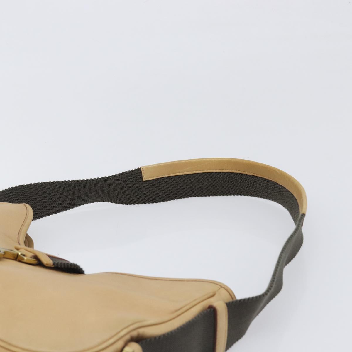 GUCCI Shoulder Bag Leather Beige Gold 92736 Auth 199423