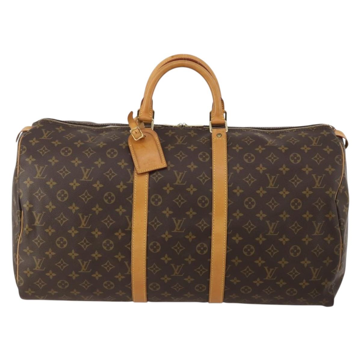 LOUIS VUITTON Monogram Keepall 55 Boston Bag M41424 LV Auth 199425V