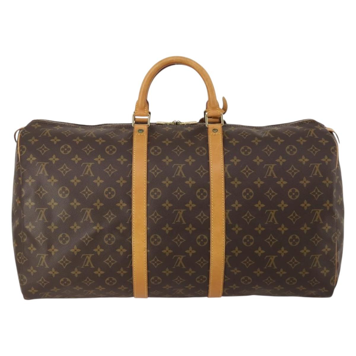 LOUIS VUITTON Monogram Keepall 55 Boston Bag M41424 LV Auth 199425V