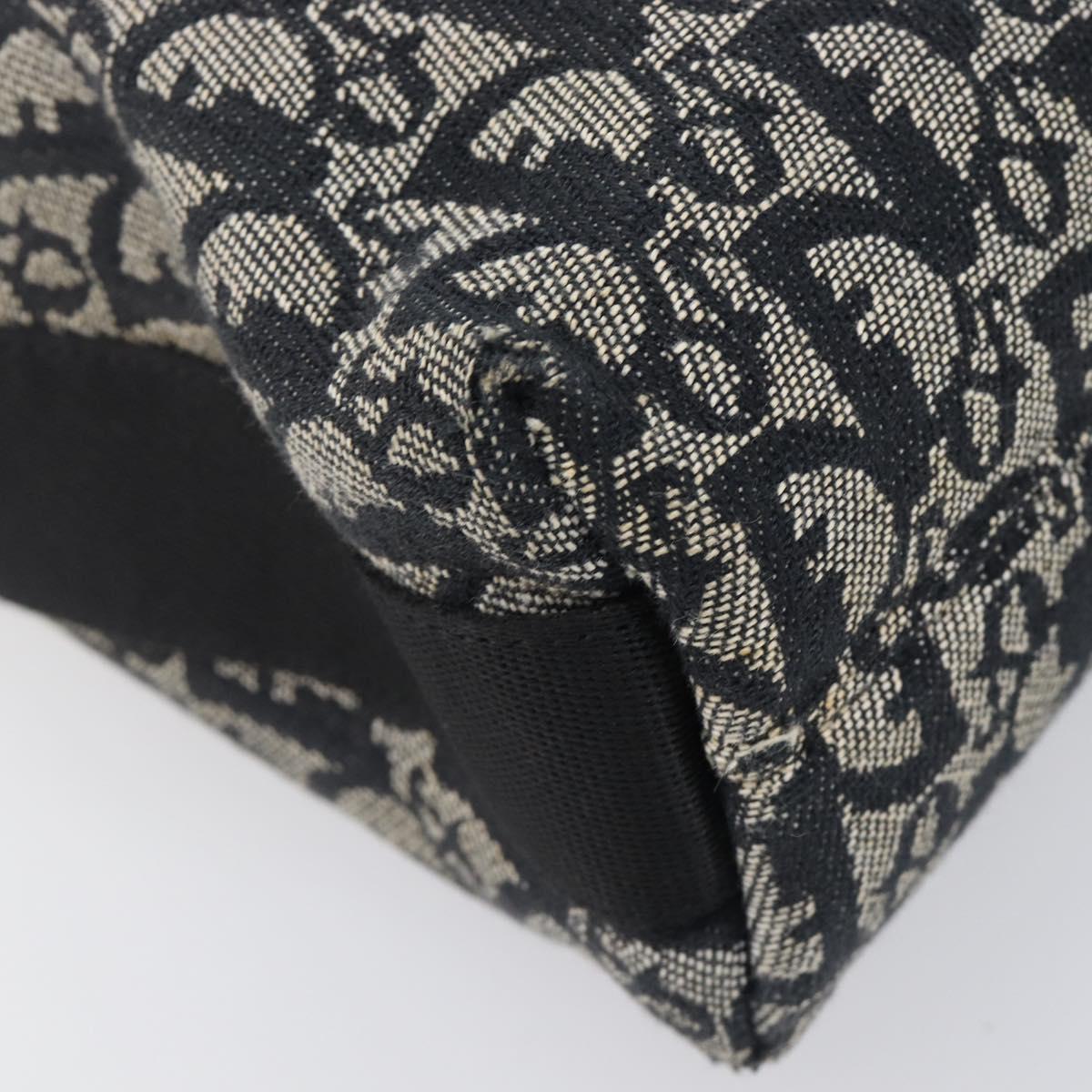 Christian Dior Trotter Canvas Shoulder Bag Black Silver Auth 199429