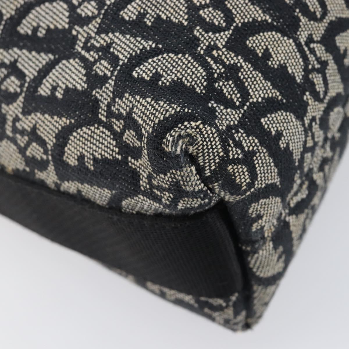 Christian Dior Trotter Canvas Shoulder Bag Black Silver Auth 199429