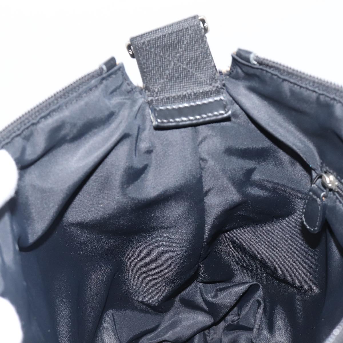 Christian Dior Trotter Canvas Shoulder Bag Black Silver Auth 199429