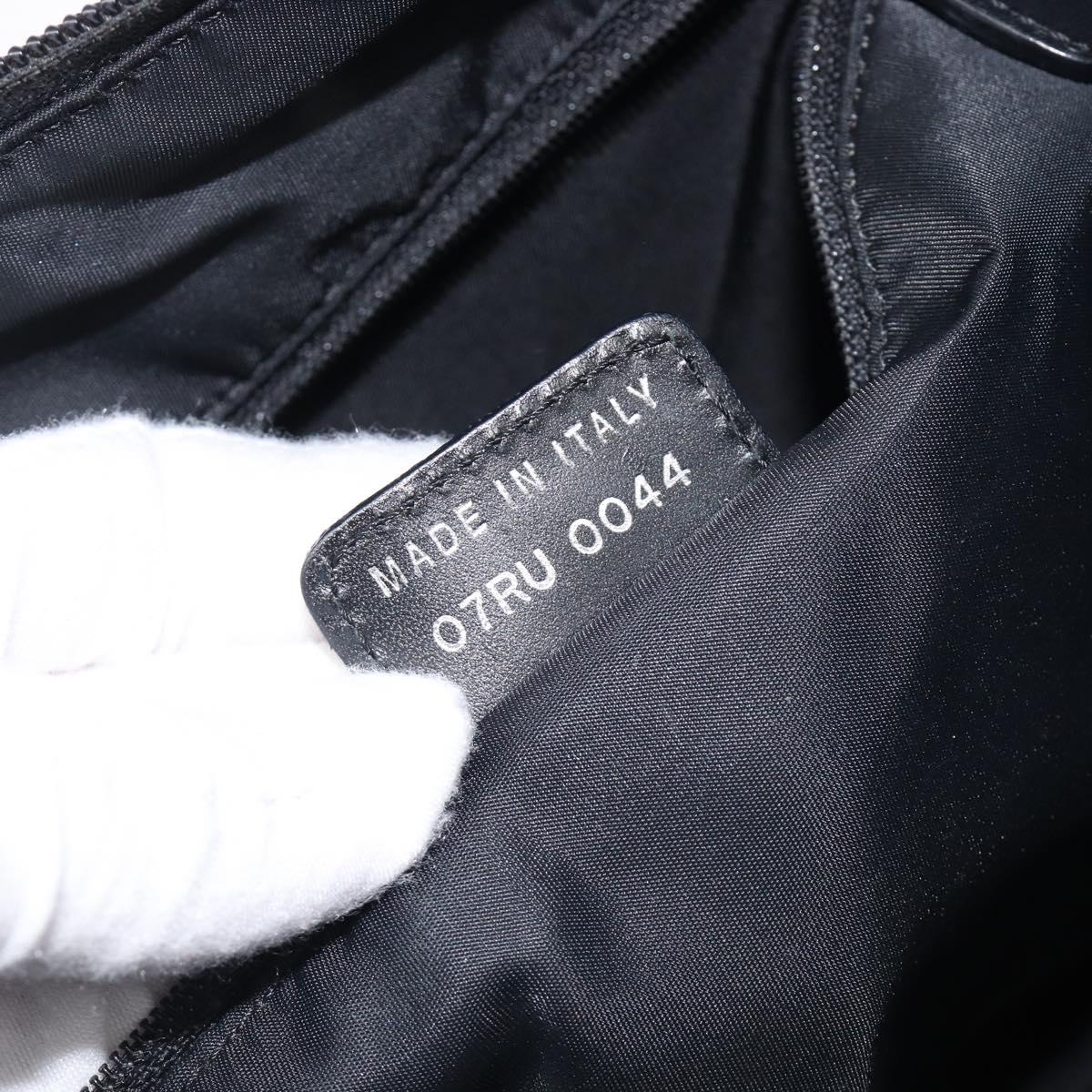Christian Dior Trotter Canvas Shoulder Bag Black Silver Auth 199429