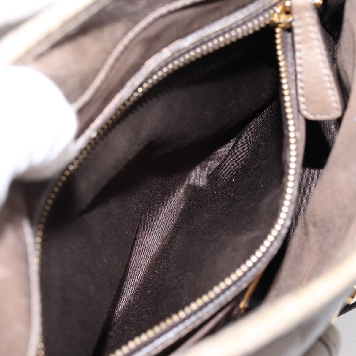 Miu Miu Matelasse Hand Bag Leather 2way Beige Gold Auth 199433V