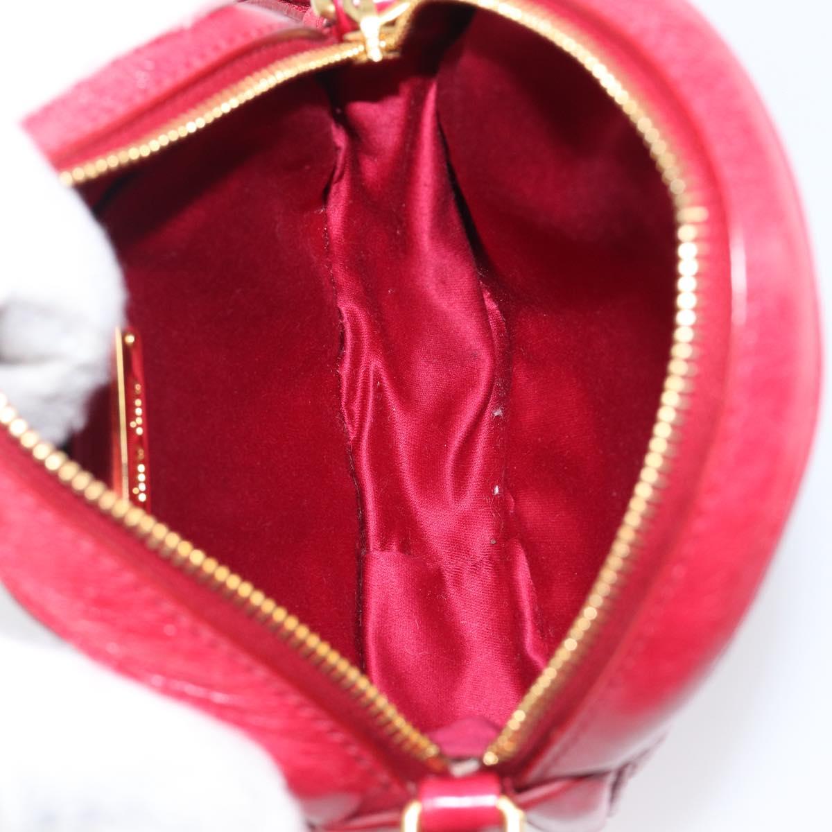 Miu Miu Matelasse Hand Bag Leather Red Gold Auth 199435V