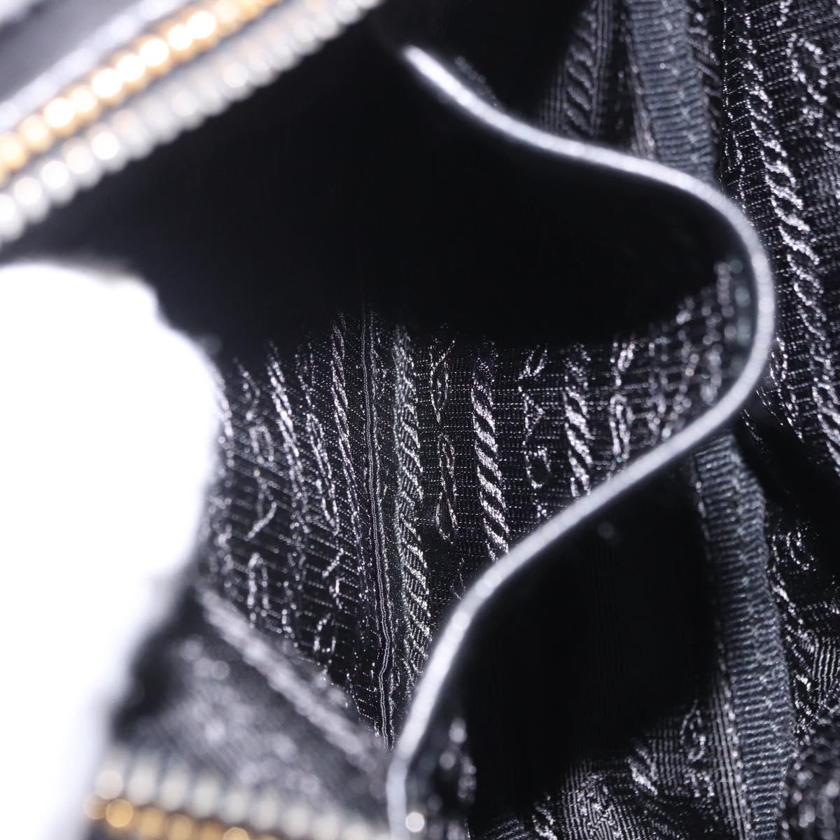 PRADA Ribbon Shoulder Bag Leather Black Pink Auth 199439V