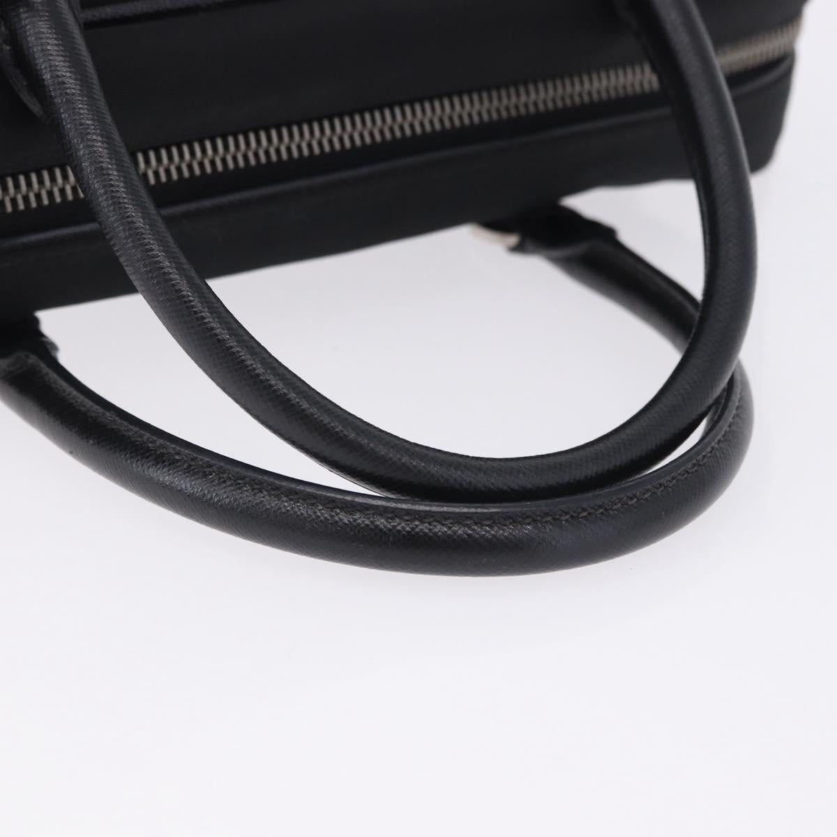 PRADA Hand Bag Nylon Black Silver Auth 199441V