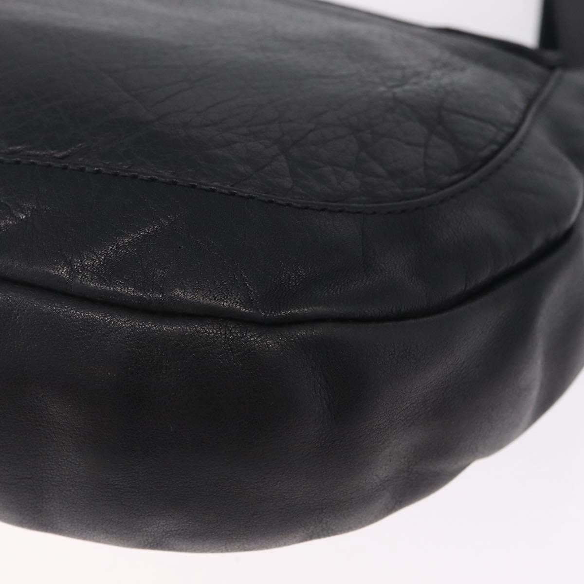 See By Chloe Shoulder Bag Leather Black Gold Tone Auth 199443