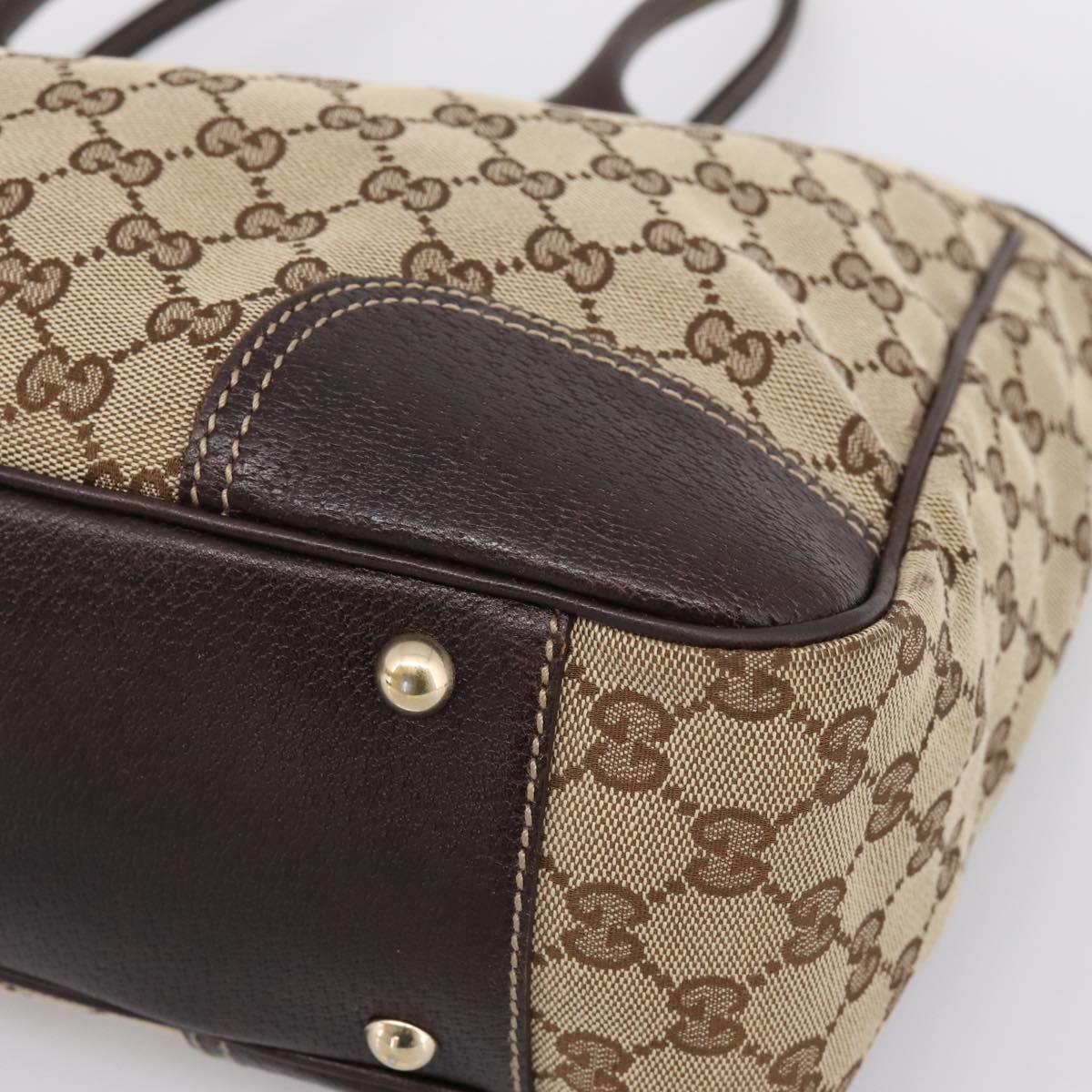 GUCCI GG Canvas Web Sherry Line Princi Tote Bag Beige Gold 163805 Auth 199444V