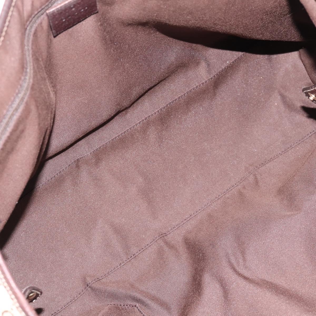 GUCCI GG Canvas Web Sherry Line Princi Tote Bag Beige Gold 163805 Auth 199444V