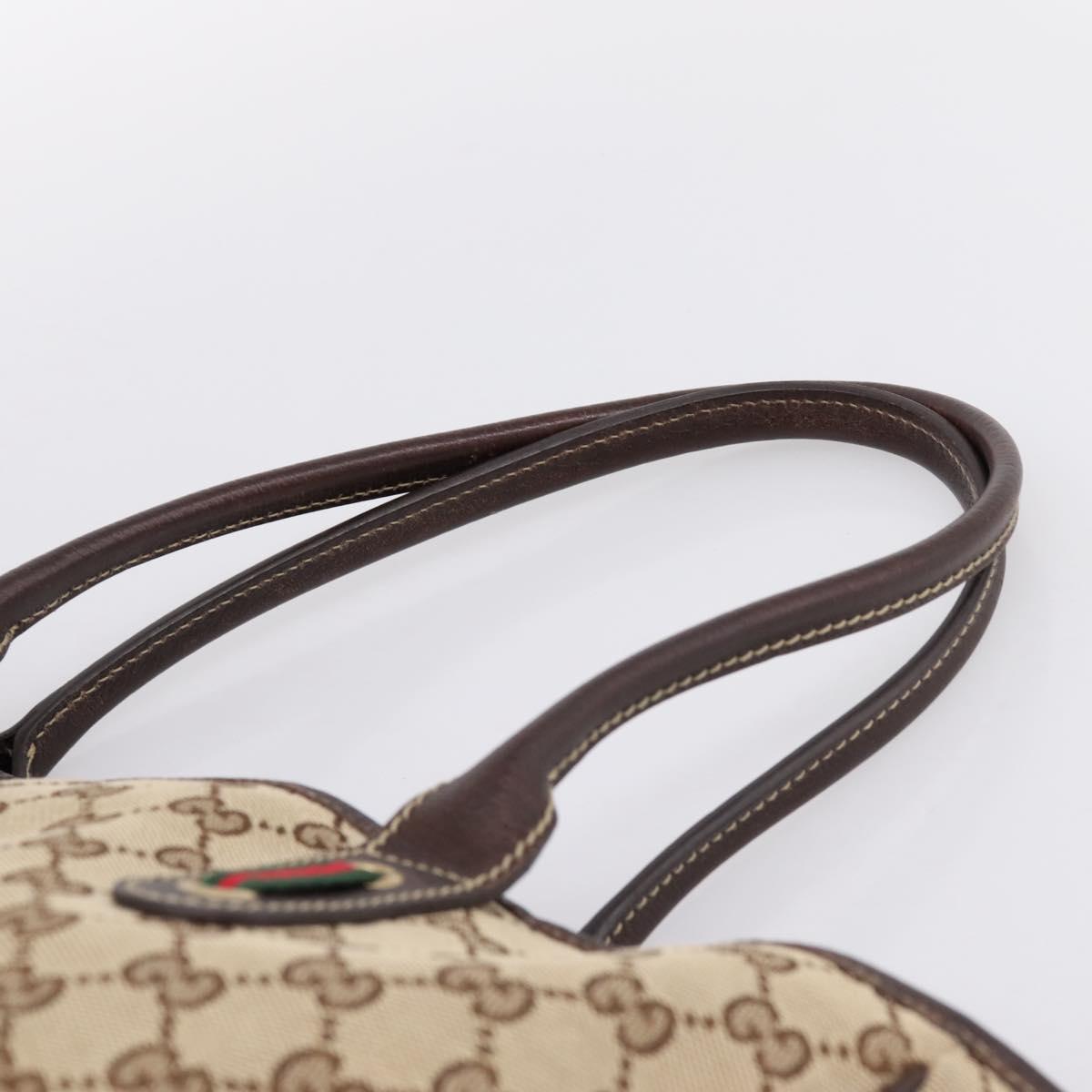 GUCCI GG Canvas Web Sherry Line Princi Tote Bag Beige Gold 163805 Auth 199444V
