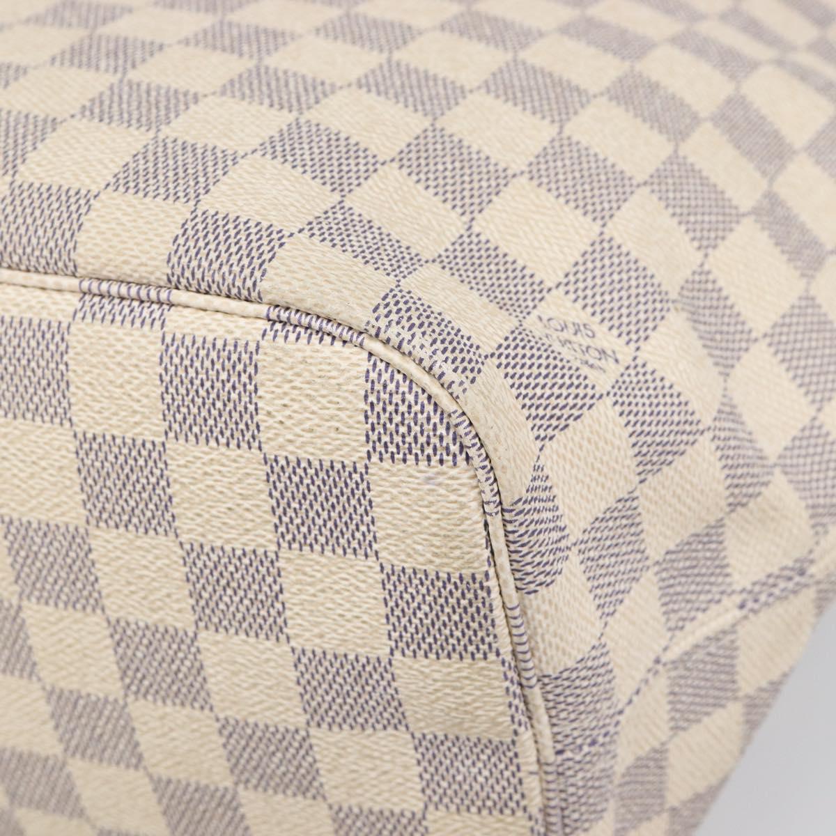 LOUIS VUITTON Damier Azur Neverfull MM Tote Bag N41605 LV Auth 199446V