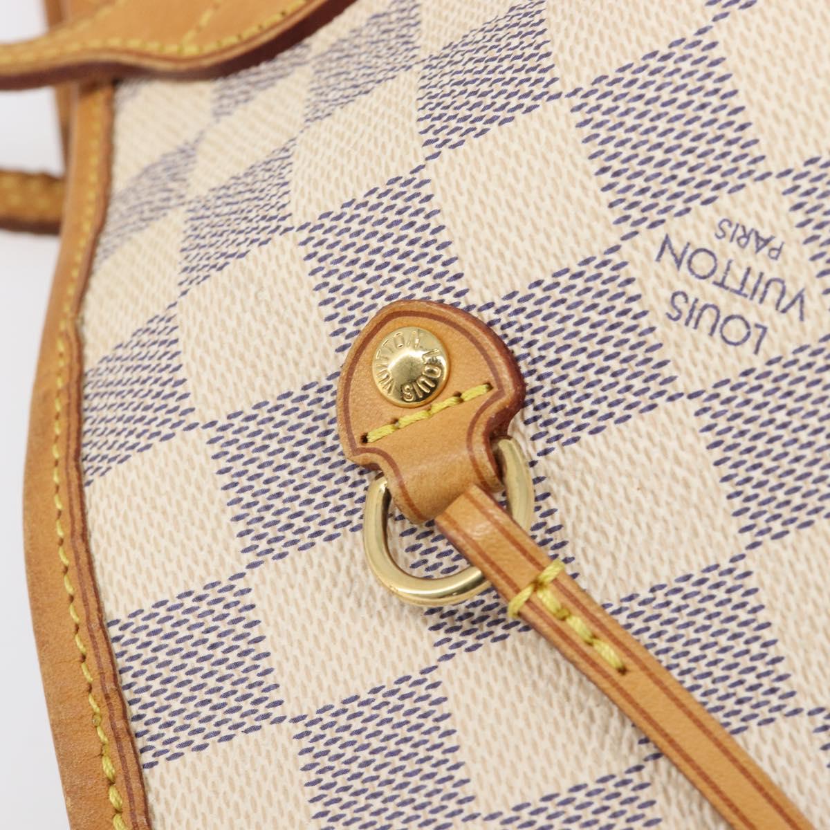 LOUIS VUITTON Damier Azur Neverfull MM Tote Bag N41605 LV Auth 199446V