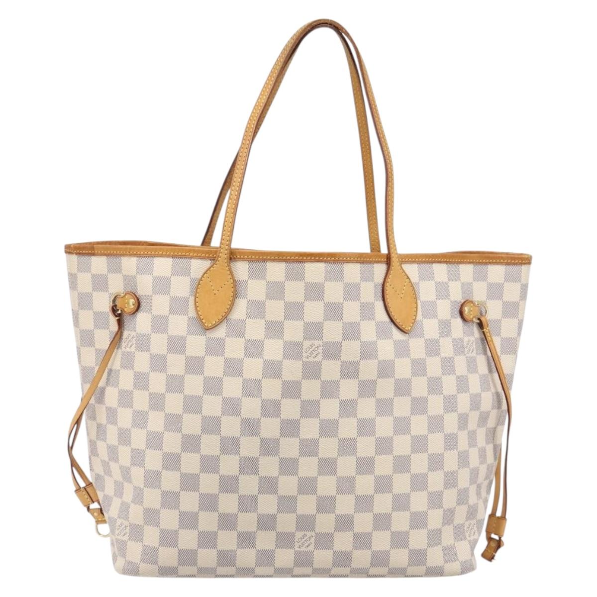 LOUIS VUITTON Damier Azur Neverfull MM Tote Bag N41605 LV Auth 199446V