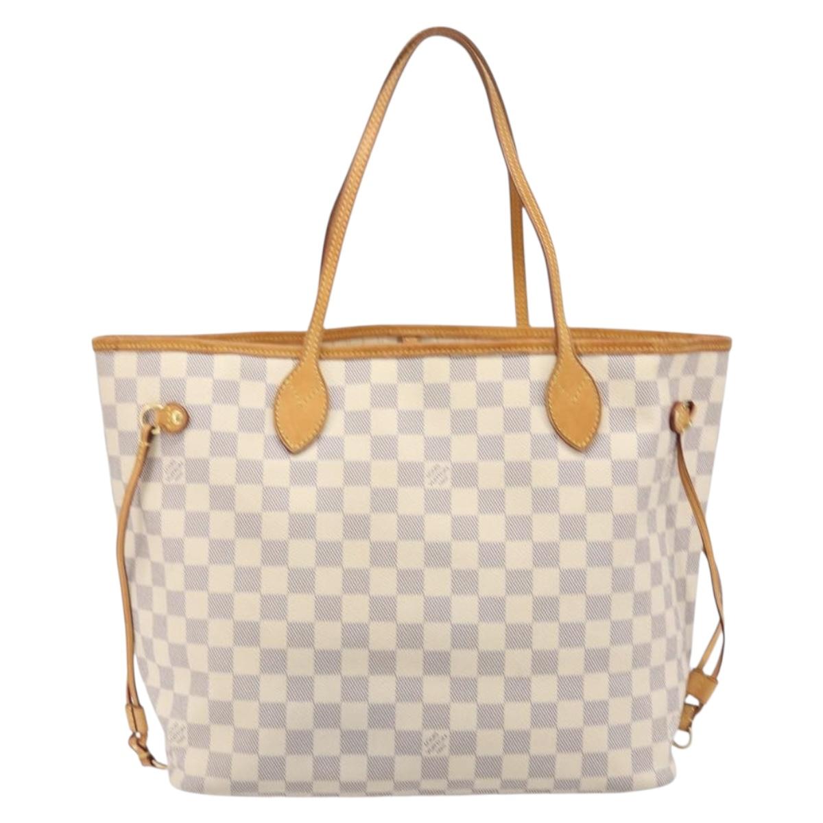 LOUIS VUITTON Damier Azur Neverfull MM Tote Bag N41605 LV Auth 199446V