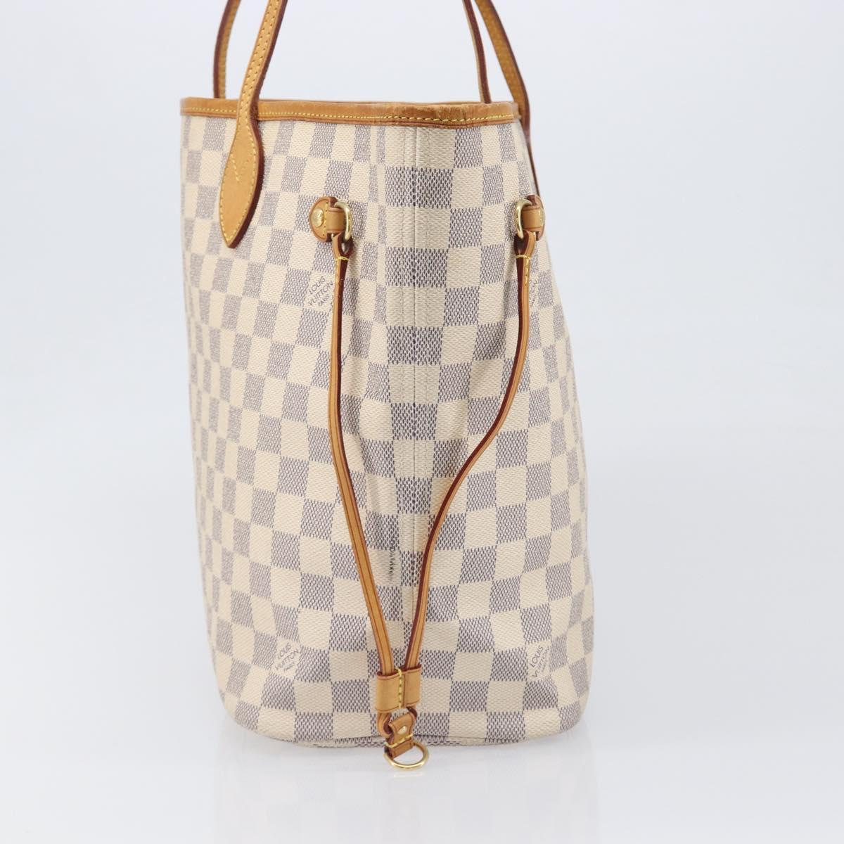 LOUIS VUITTON Damier Azur Neverfull MM Tote Bag N41605 LV Auth 199446V
