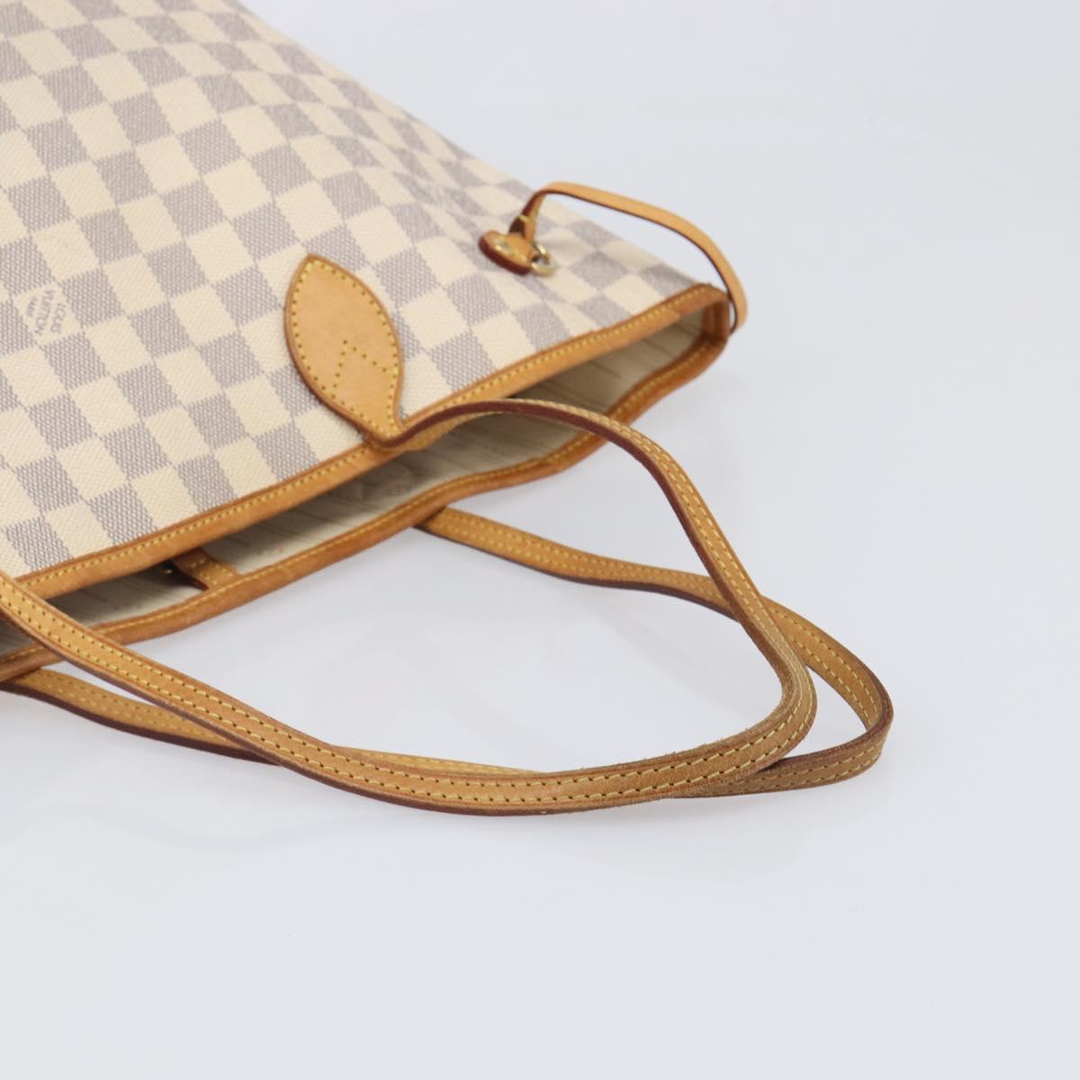 LOUIS VUITTON Damier Azur Neverfull MM Tote Bag N41605 LV Auth 199446V