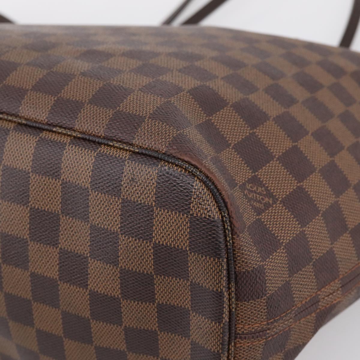LOUIS VUITTON Damier Ebene Neverfull MM Tote Bag N51105 LV Auth 199447