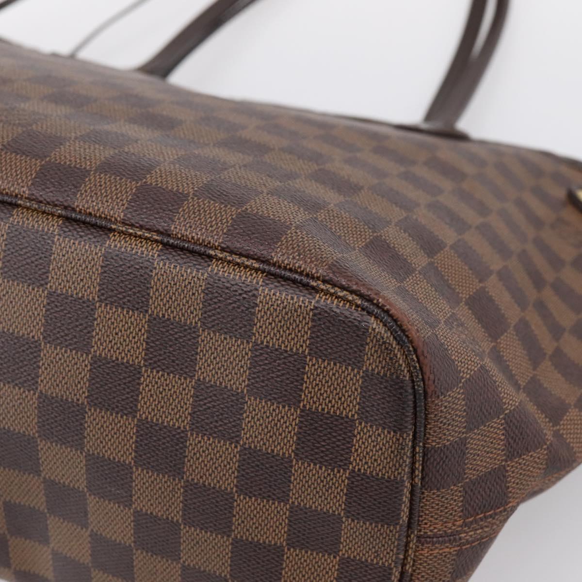 LOUIS VUITTON Damier Ebene Neverfull MM Tote Bag N51105 LV Auth 199447