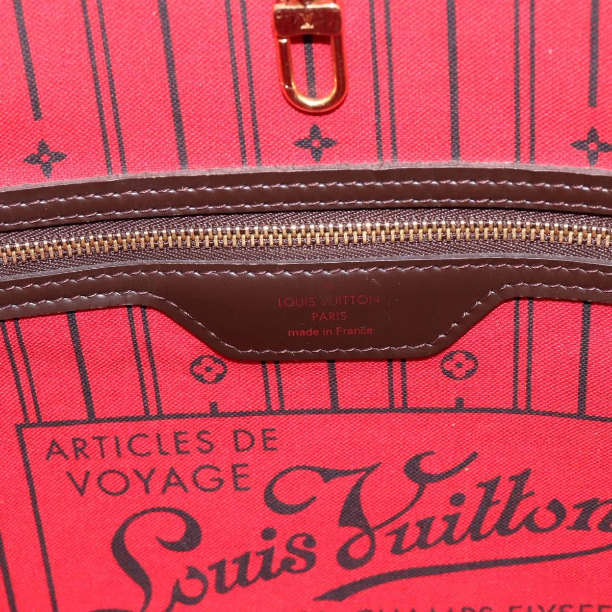 LOUIS VUITTON Damier Ebene Neverfull MM Tote Bag N51105 LV Auth 199447