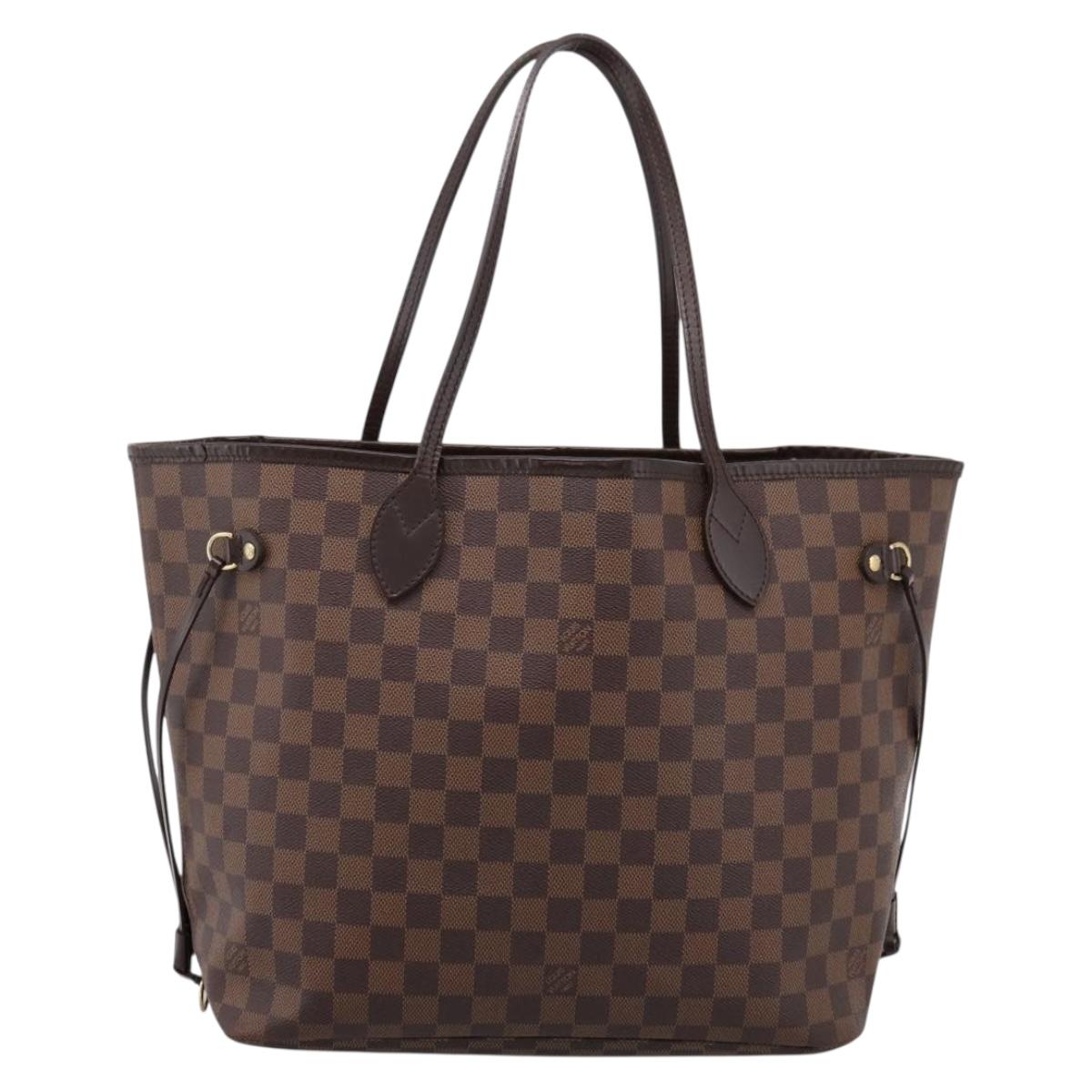 LOUIS VUITTON Damier Ebene Neverfull MM Tote Bag N51105 LV Auth 199447
