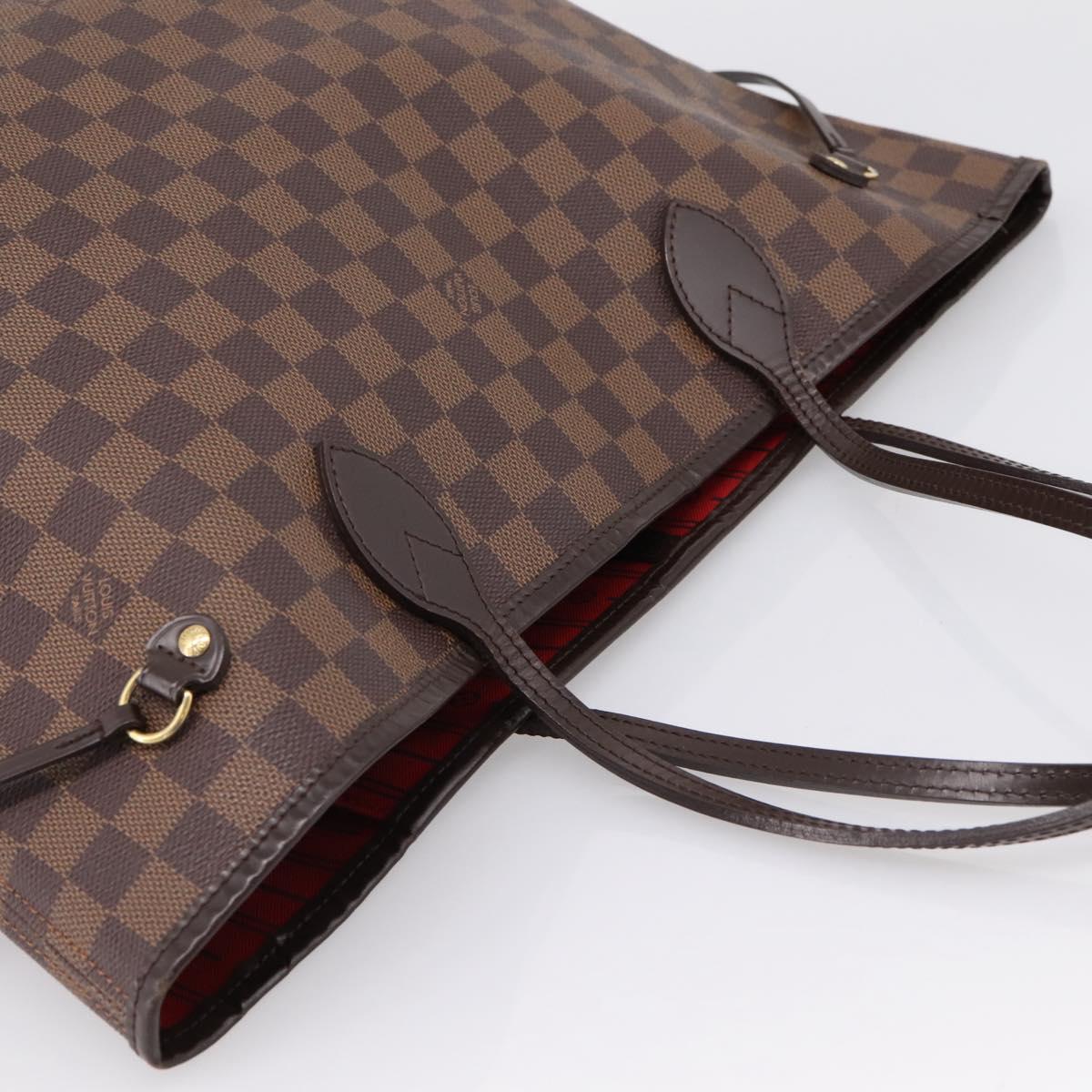 LOUIS VUITTON Damier Ebene Neverfull MM Tote Bag N51105 LV Auth 199447
