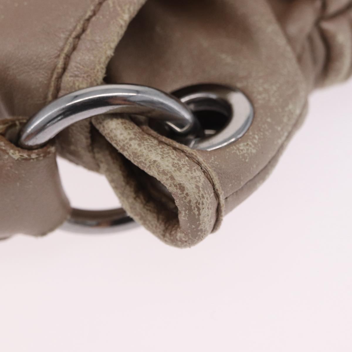 Miu Miu Matelasse Hand Bag Beige Silver Auth 199449