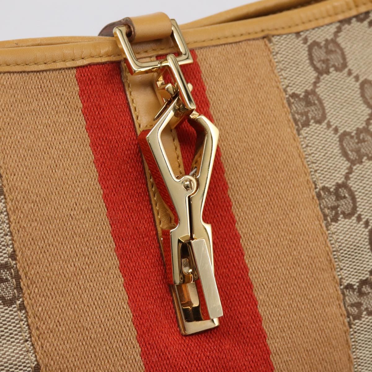 GUCCI GG Canvas Jackie Sherry Line Shoulder Bag Beige Gold 001 4075 Auth 199451