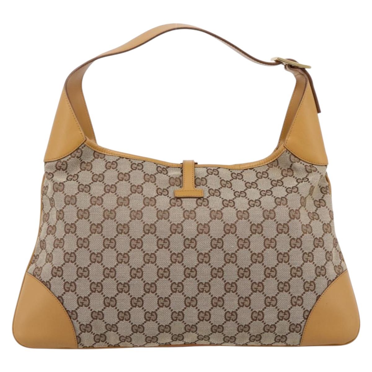 GUCCI GG Canvas Jackie Sherry Line Shoulder Bag Beige Gold 001 4075 Auth 199451