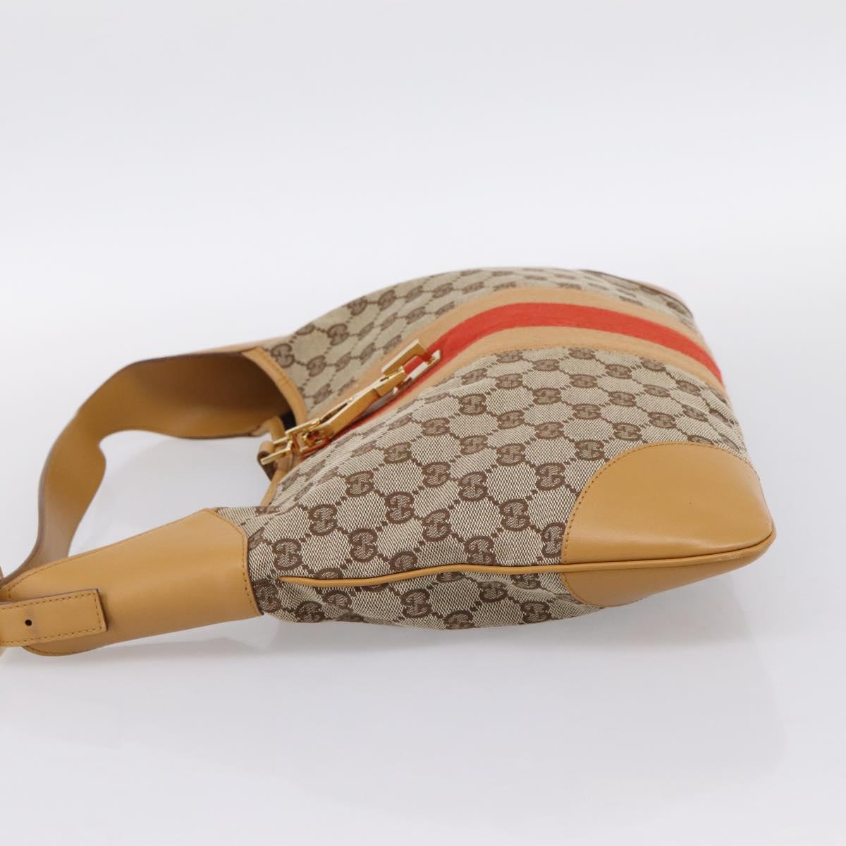 GUCCI GG Canvas Jackie Sherry Line Shoulder Bag Beige Gold 001 4075 Auth 199451