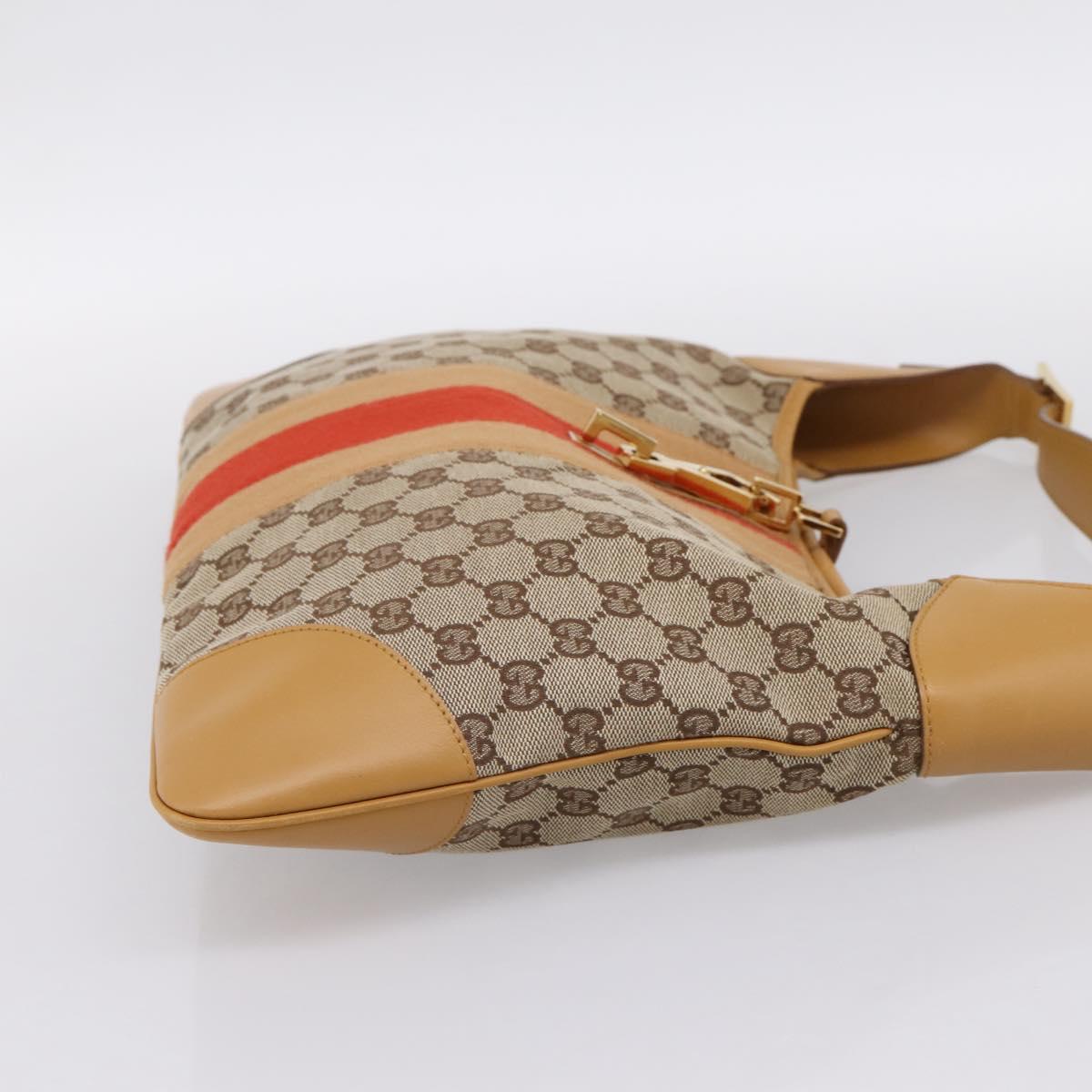 GUCCI GG Canvas Jackie Sherry Line Shoulder Bag Beige Gold 001 4075 Auth 199451