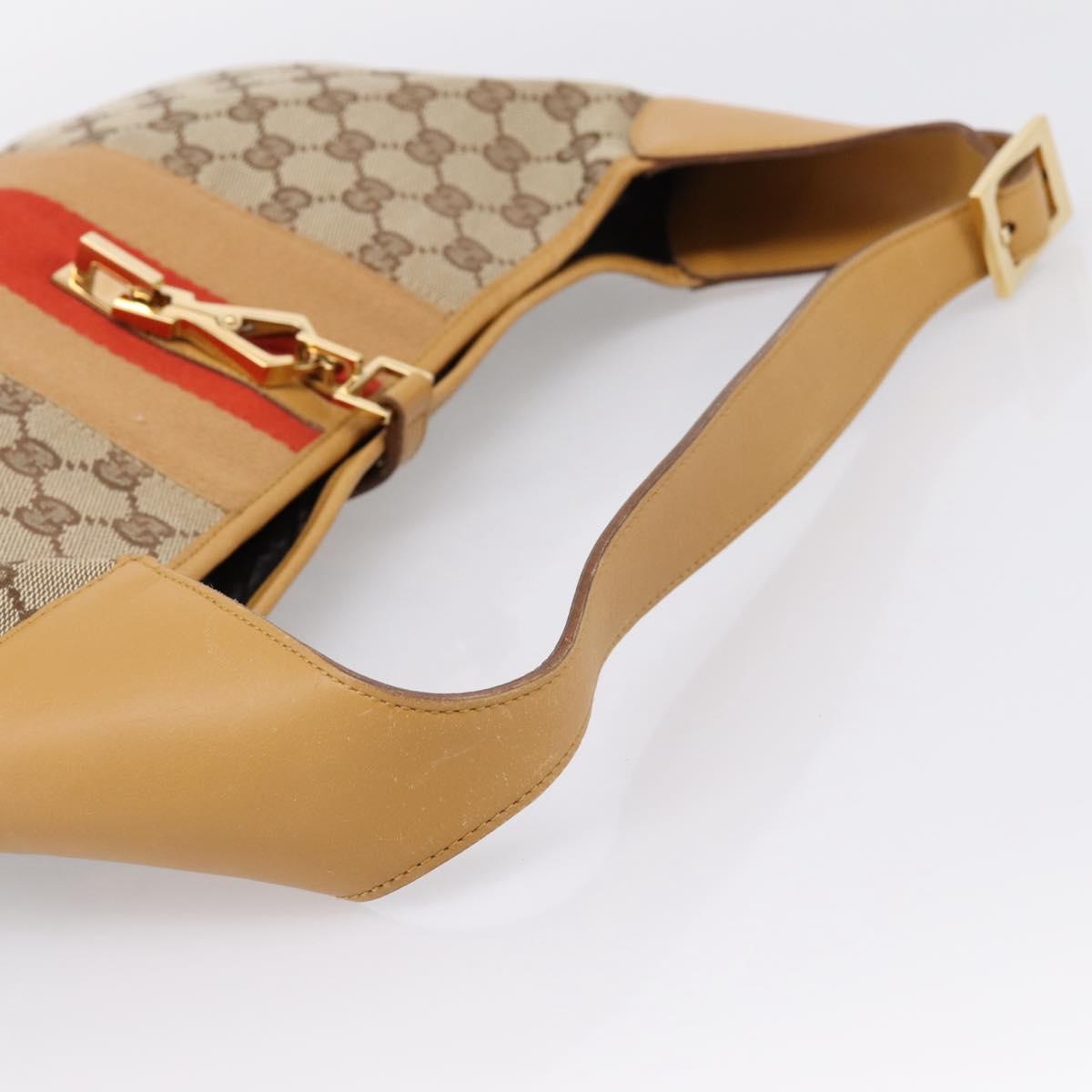 GUCCI GG Canvas Jackie Sherry Line Shoulder Bag Beige Gold 001 4075 Auth 199451