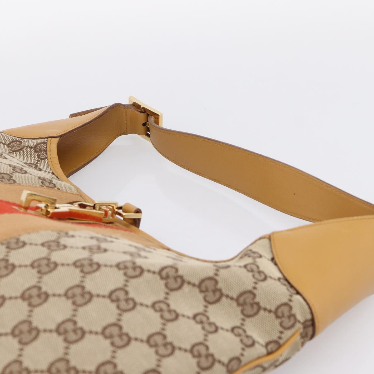 GUCCI GG Canvas Jackie Sherry Line Shoulder Bag Beige Gold 001 4075 Auth 199451