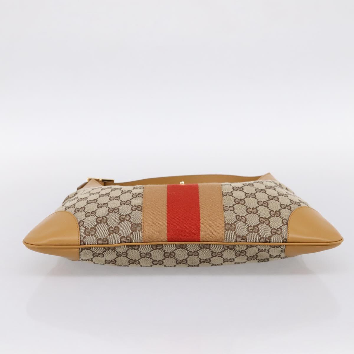 GUCCI GG Canvas Jackie Sherry Line Shoulder Bag Beige Gold 001 4075 Auth 199451
