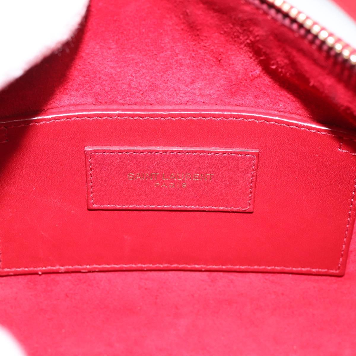 SAINT LAURENT Baby Duffel Hand Bag Leather 2way Red Gold Auth 199452V