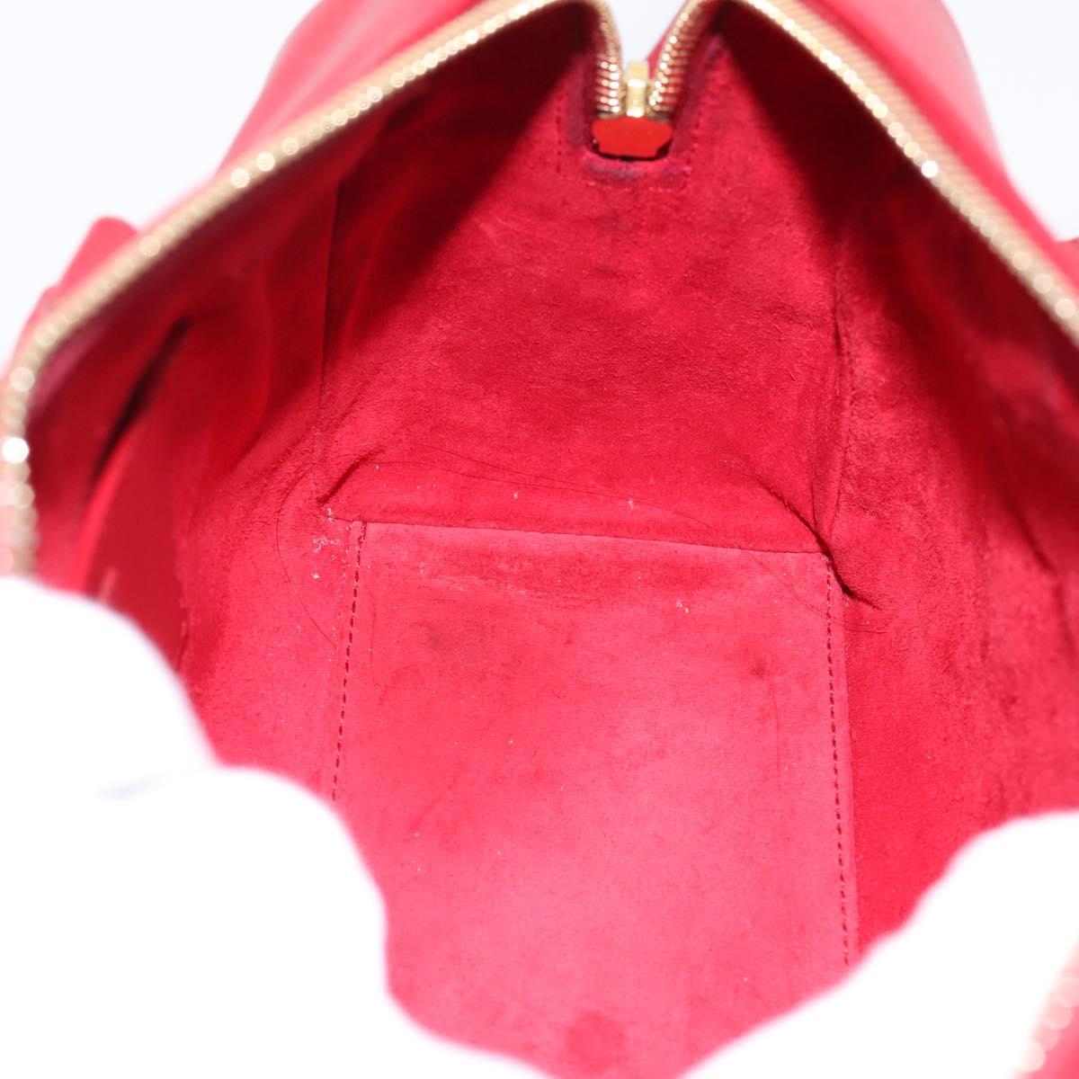 SAINT LAURENT Baby Duffel Hand Bag Leather 2way Red Gold Auth 199452V