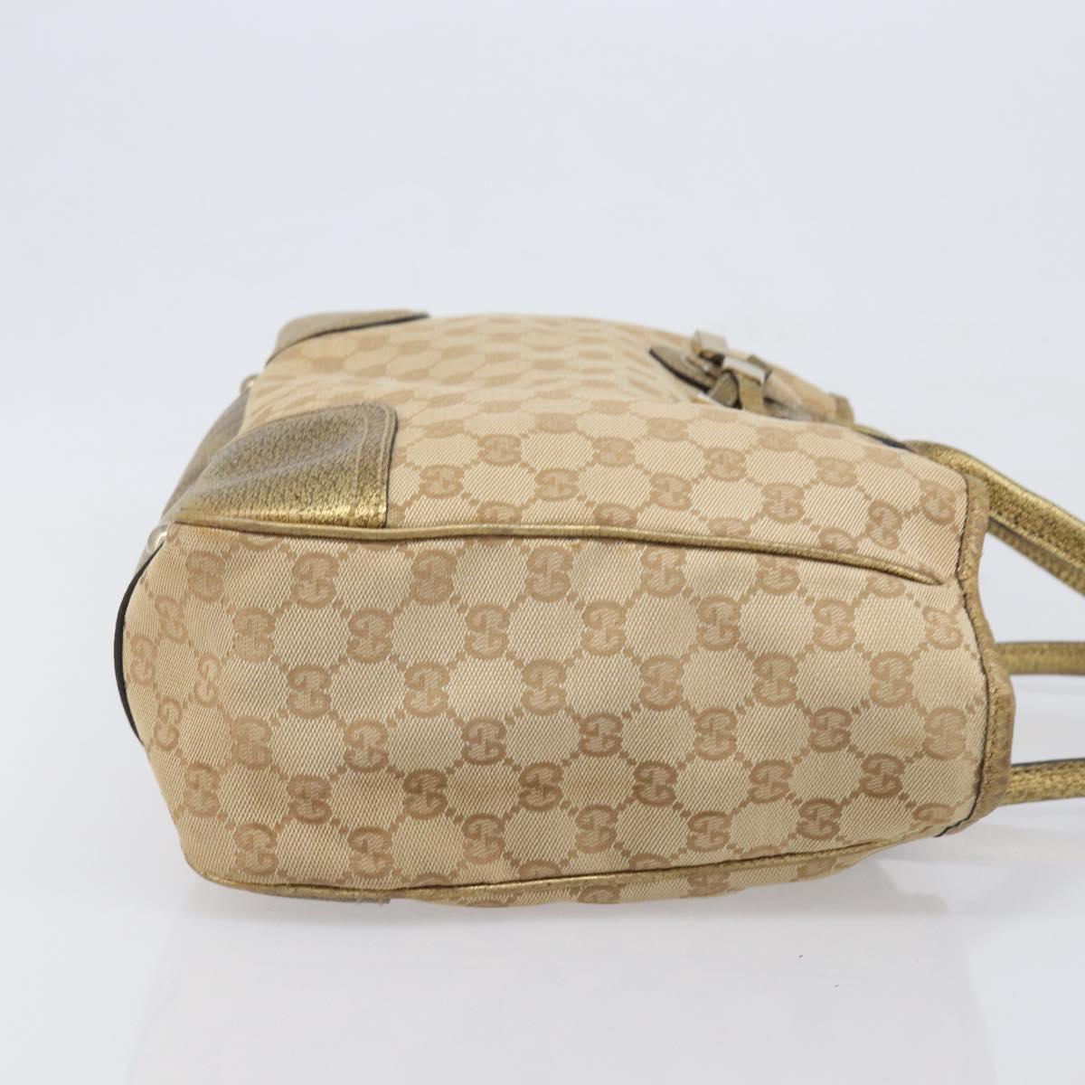 GUCCI GG Canvas Princi Tote Bag Beige Gold 163305 Auth 199454