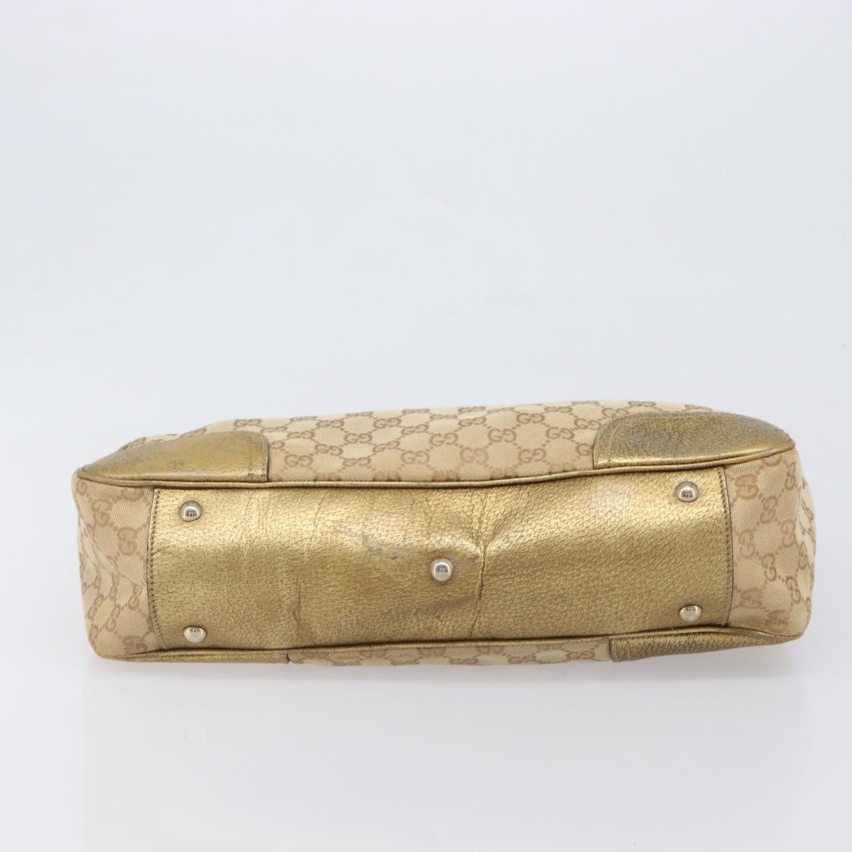 GUCCI GG Canvas Princi Tote Bag Beige Gold 163305 Auth 199454