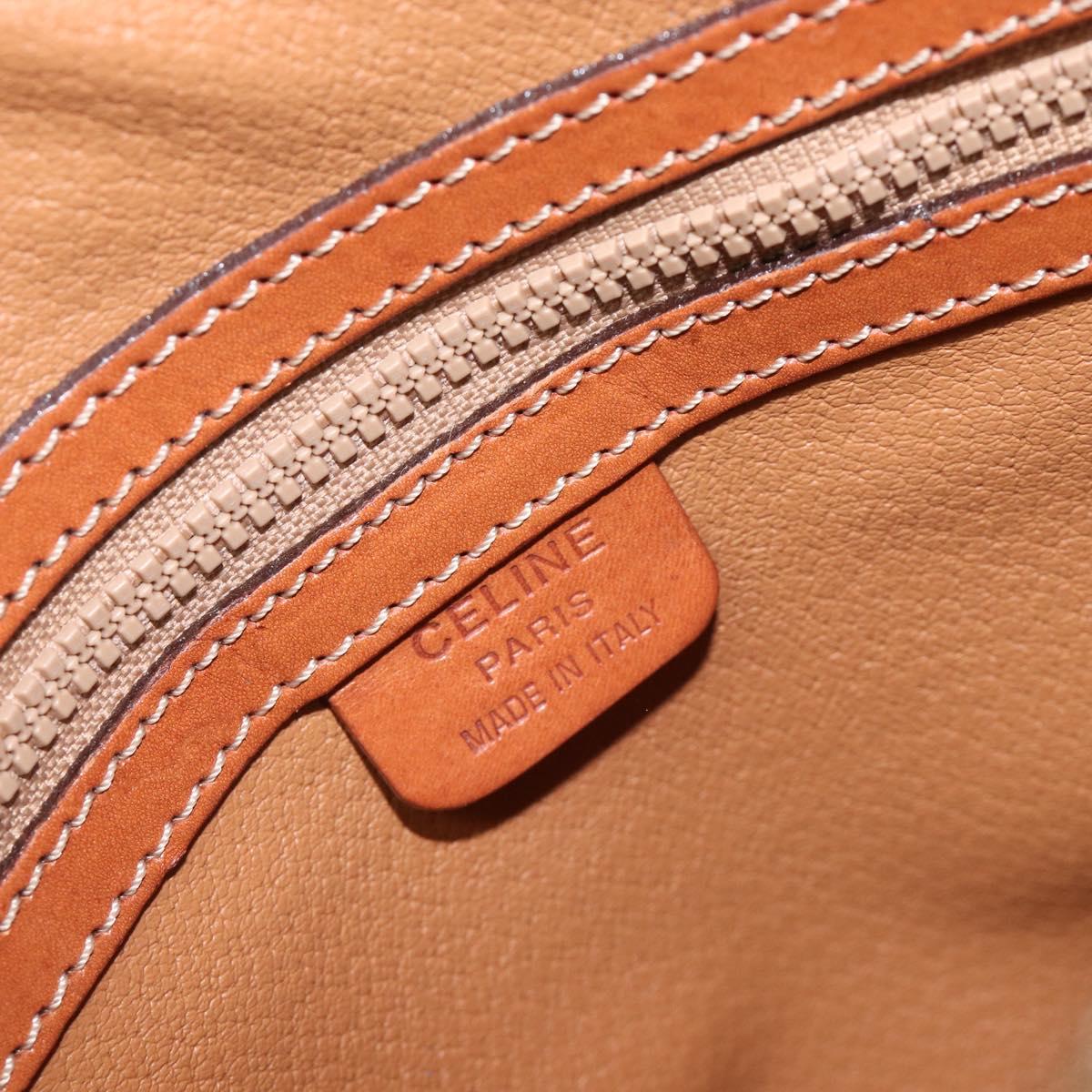 CELINE Macadam Canvas Shoulder Bag PVC Leather Brown Gold Auth 199455